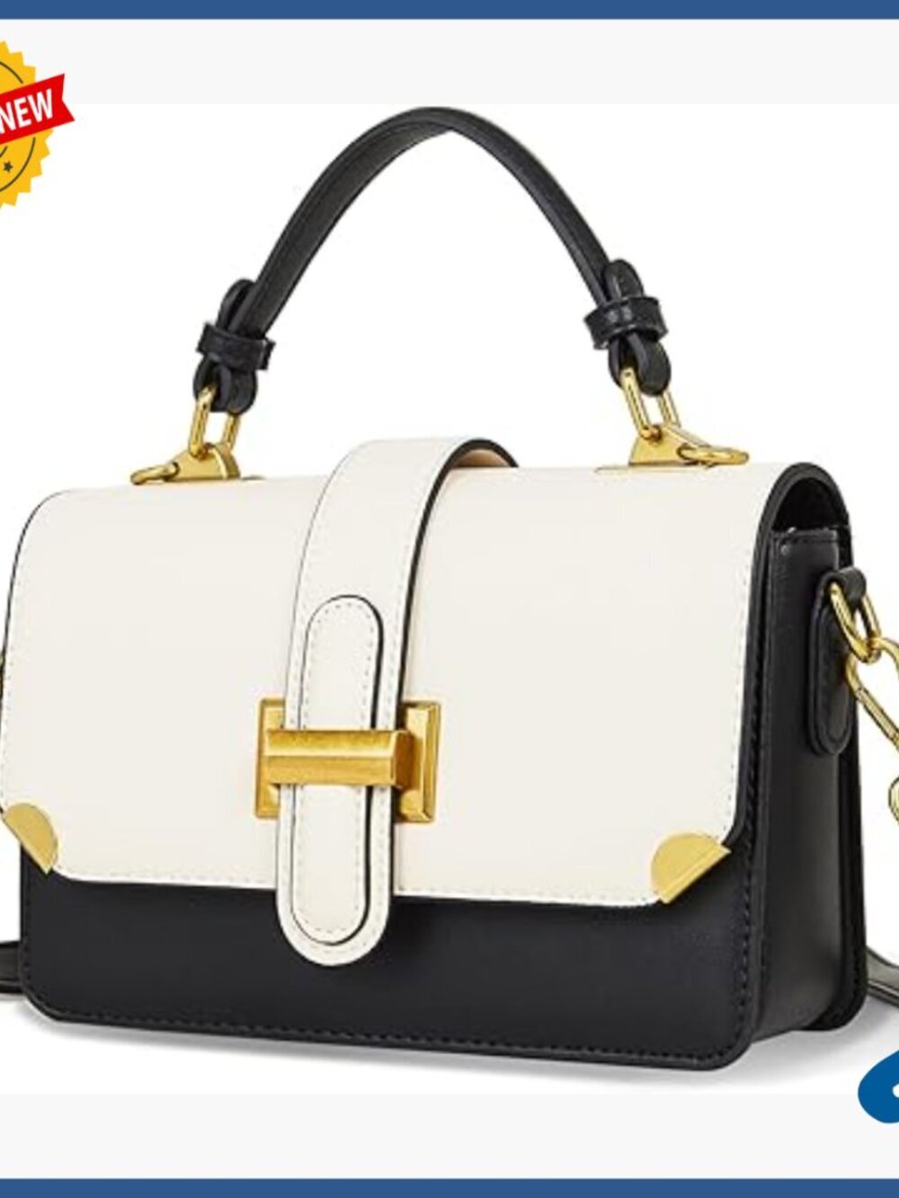 Small Leather Crossbody Purse with Adjustable Strap, Top Handle Satchel